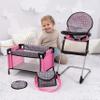 Bayer Doll High Chair/Crib Set, Grey, Pink with Dots view 2