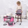 Bayer Doll High Chair/Crib Set, Grey, Pink with Dots view 3