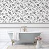 Itsy Bitsy Mini - Black and White Bathroom Subway Tile Dollhouse Wallpaper 1:12 Scale Peel and Stick 12 x 18 Self-Adhesive, SF-0-PS-WAL8002, BlackWhite view 2
