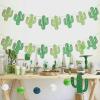 2Pcs Taco Cactus Garland Banner Green Glitter, Cinco De Mayo Cactus Banner Taco Party Banner for Mexican Fiesta Taco Birthday Party Decorations view 2