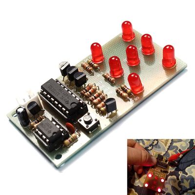 Electronic DIY Kit Dice NE555 CD4017 DIY Kit 5mm Red LEDs 4.5-5V ICSK057A Electronic Fun DIY Kit