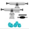 34mm Prodigy Gen2 Pro Fingerboard Trucks - Pro Style Base and Hanger with Custom Pivot Tuning and Pro Duro Bubble Bushings - White Colorway view 2