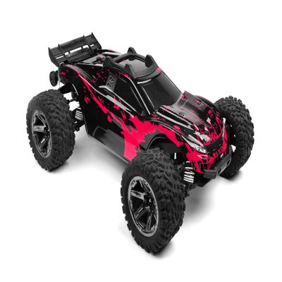 SummitLink Custom Body Muddy Hot Pink Over Black Style Compatible for Rustler 4X4, Rustler BL-2S, Rustler 4x4 Ultimate 1/10 Scale RC Car or Truck(Truck not Included) R4-BHP-02