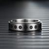 WOYNJI 3Pcs Stainless Steel Fidget Band Spinner Ring for Women Men Moon Sun Star Stress Relieving Wedding Promise Rings Set Size 9 view 2