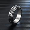 WOYNJI 3Pcs Stainless Steel Fidget Band Spinner Ring for Women Men Moon Sun Star Stress Relieving Wedding Promise Rings Set Size 9 view 3