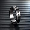 WOYNJI 3Pcs Stainless Steel Fidget Band Spinner Ring for Women Men Moon Sun Star Stress Relieving Wedding Promise Rings Set Size 9 view 4