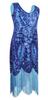 1920's Sequins Flapper Dress Children's Day Gift Party Halloween Costumes for Girls Accessories Set (X-Large, Style 5 Blue) view 3