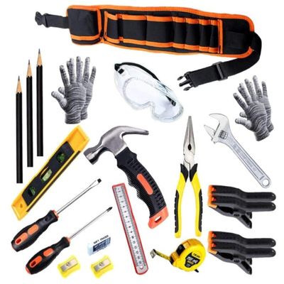 Real Kids Tool Set,22 PCS Kids Junior Tool Set with Woodworking,Construction Tool Set for Kids Pretend Play,DIY Real Tools for Boys & Girls Beginner Learning,Great Gift Tool Belt