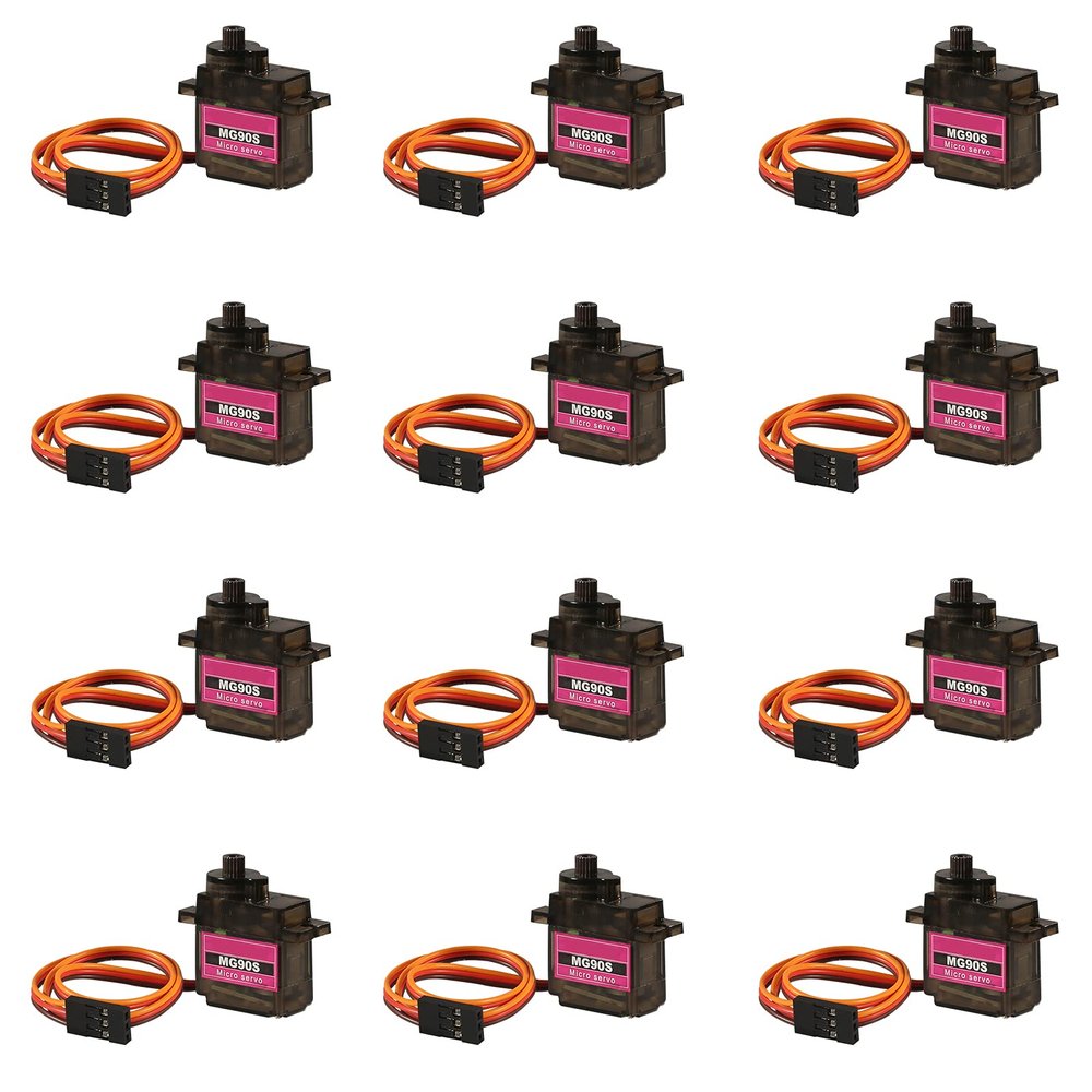 12PCS MG90S Servo Micro 360 9G Servo Motor Geared Micro Servo Motor 9G Smart Robot Compatible with Raspberry Pi Project Car Helicopter Airplane Boat (360 Rotating)