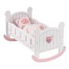 ROBOTIME Wooden Play Doll Cradle Rocking Baby Doll Crib, Reversible Doll Bedding for Toddler Girl,Fits Dolls Up to 20 Inches (White) view 1