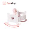 ROBOTIME Wooden Play Doll Cradle Rocking Baby Doll Crib, Reversible Doll Bedding for Toddler Girl,Fits Dolls Up to 20 Inches (White) view 3