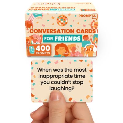 400 Conversation Cards for Friends  Funny Get to Know You Game With Open-Ended Questions to Spark Laughter, Stories, and Deeper Friendships - Great for Game Night and Hangouts - 2.5" x 1.75" Cards