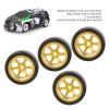 FastUU RC Drift Car Wheel, RC Drift Wheels High Wear Resistance RC Hard Tyres RC Model Drift Wheels Excellent Durability for Wltoys K969 1/28 RC Cars for Drift Car(Golden Y) view 4