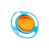 ESH7 Gyro Bowl Funny 360 Degree Rotate Spill-Proof Bowl with Lid Feeding Without Mess Toy for Toddler Baby Kids Children,Blue view 1
