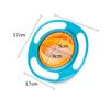 ESH7 Gyro Bowl Funny 360 Degree Rotate Spill-Proof Bowl with Lid Feeding Without Mess Toy for Toddler Baby Kids Children,Blue view 2