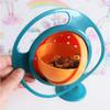 ESH7 Gyro Bowl Funny 360 Degree Rotate Spill-Proof Bowl with Lid Feeding Without Mess Toy for Toddler Baby Kids Children,Blue view 4