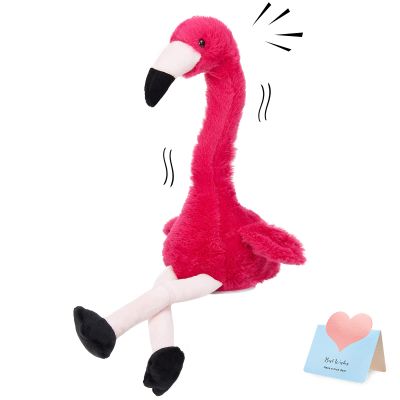CozyWorld 13 Talking Flamingo Toy Repeat What You Said Interactive Cute Plush Toy Flamingo Stuffed Animals Birthday Gifts for Boys and Girls, Red
