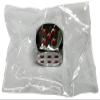 Cyber-Deals Set of Dice Cup Black PU Leather w/Plush Grey Felt Lined + 16mm Zinc Alloy Metal Dice, Gift Boxed (Nickel, Red) view 4