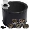 Cyber-Deals Set of Dice Cup Black PU Leather w/Plush Black Felt Lined + 16mm Zinc Alloy Metal Dice, Gift Boxed (Nickel, Black) view 1