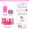 BARWA 32 Pcs Doll Suitcase Luggage Travel Clothes and Accessories for 11.5 inch Girl Doll Travel Carrier Storage, Including 1 Luggage 1 Suitcase 23 Travel toiletries 5 Dresses 1 Puppy 1 Computer view 3