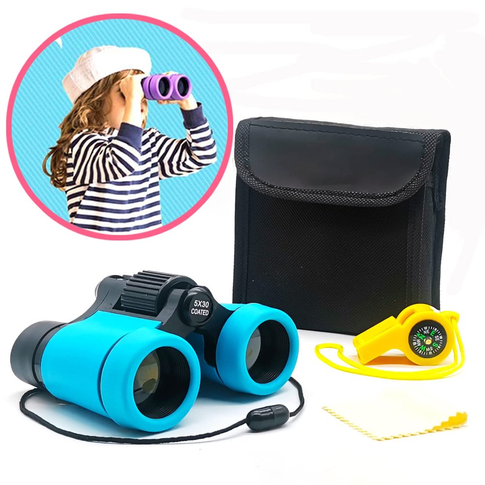 Binoculars for Kids Best Gifts for 3-12 Years Boys Girls High-Resolution Optics Shockproof Mini Kids Binocuolars Toys Folding Small Telescope for Bird Watching Camping Outdoor Play