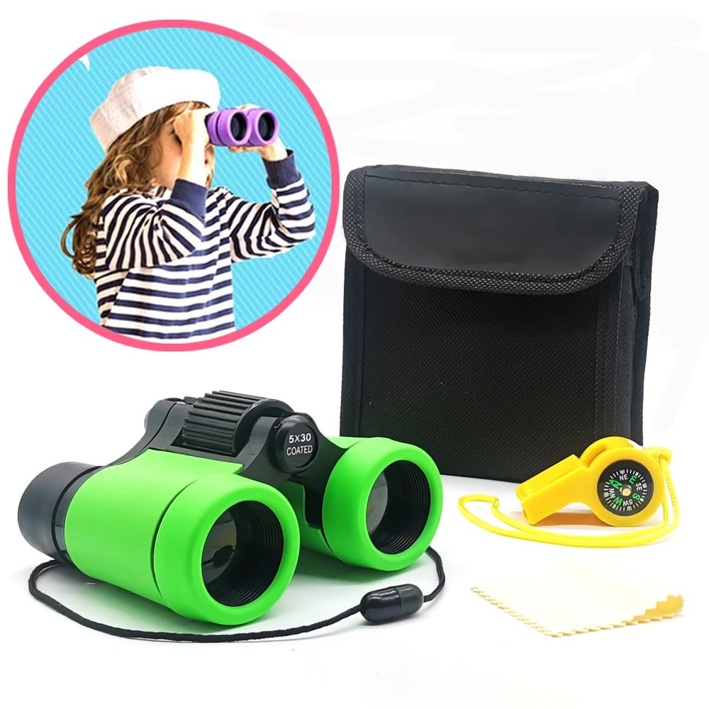 Binoculars for Kids Best Gifts for 3-12 Years Boys Girls High-Resolution Optics Shockproof Mini Kids Binocuolars Toys Folding Small Telescope for Bird Watching Camping Outdoor Play