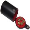 Cyber-Deals Set of Dice Cup Black PU Leather with Storage Compartment Red Felt Lined + 16mm Zinc Alloy Metal Dice, Gift Boxed (Gold, Black) view 2