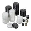 Set of Backgammon Pieces/Checkers, 34mm, Black/White, Plastic view 1