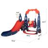 4 in 1 Slide Climber Swing Set, Freestanding Toddler Slide Climber Playset with Basketball Hoop, Toddler Playground Indoor Outdoor, Easy Setup (Red) view 2