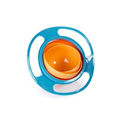 ESH7 Gyro Bowl Funny 360 Degree Rotate Spill-Proof Bowl with Lid Feeding Without Mess (Blue), ESH7985322655484854, 17x 17x 7cm