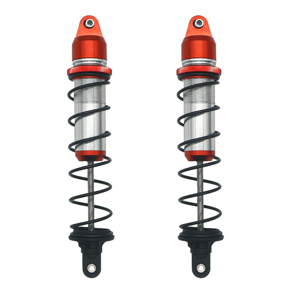 2X Alloy Rear Damper Shock Absorber Oil Filled Type 190mm for RC Hobby Arrma 1-5 8S Kraton (Red)