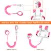 2 in 1 Toddler Leash Anti Lost Wrist Link Pink Safety Harness with Lock for Kids, Baby Leash Anti Lost Wrist Link Safety Wrist Link for Toddlers(Pink 8.2 Ft)  view 3