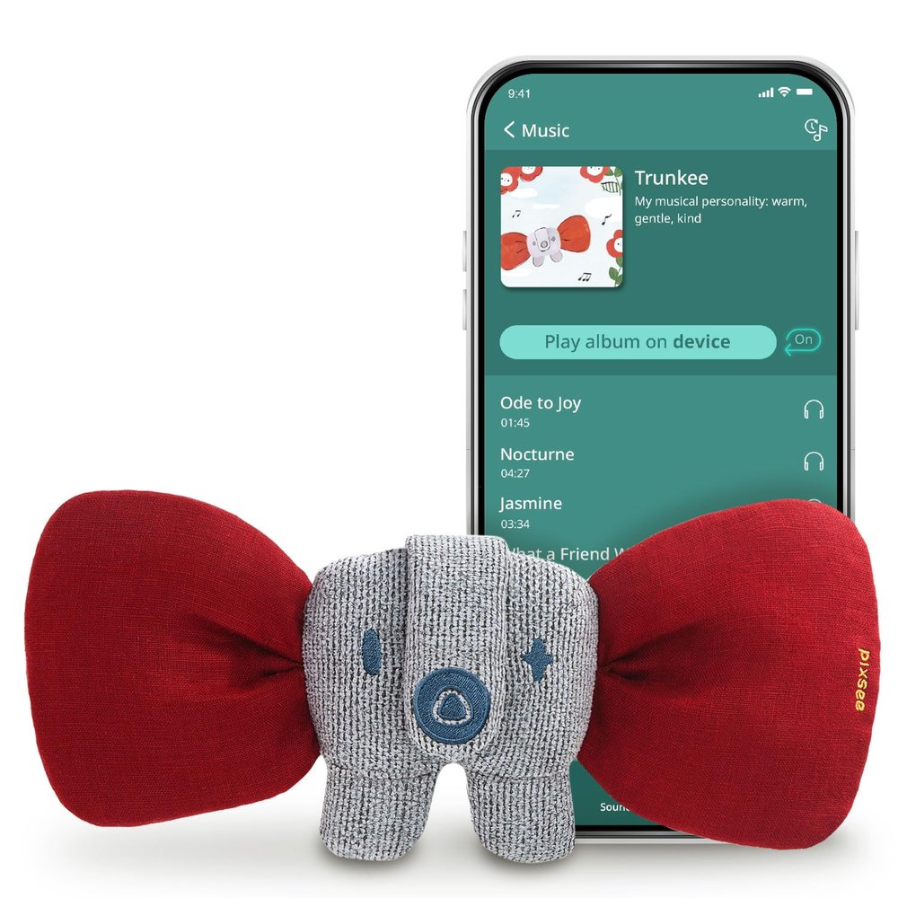Pixsee, Stuffed Animal Infant Toy with Expertly Curated Music Playlists, Baby Learning Toys for 0-6, 6-12 Months & Toddlers, Sensory Development Toy, Baby's First Birthday Gifts