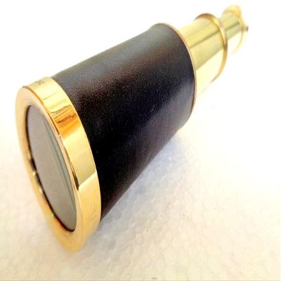 Vimal Nautical 6 inch Antique Handmade Nautical Solid Brass Telescope 3 Fold Pirate Spyglass ~ Maritime ~ Mini Telescope Best for Gift