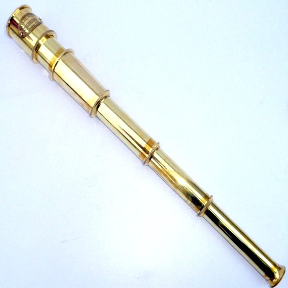 16 Inch Full Brass Antique Brass Finish: Golden Pirate Working Spyglass Telescope Vintage Nautical Marine Scope