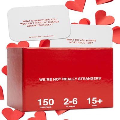WE'RE NOT REALLY STRANGERS Card Game - 150 Conversation Cards for Adults, Teens, Couples & Strangers - Fun Icebreaker Questions for Game and Date Night - Ages 15+, 2-6 Players - Valentines Gift Idea