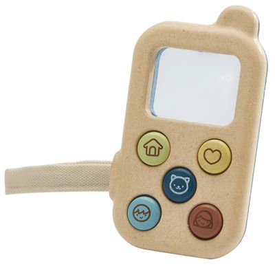 PlanToys My First Phone Wooden Pretend Play Toy for Kids Ages 3+ | Montessori Role Play Activity for Communication & Imaginative Learning | Eco-Friendly Wooden Educational Set