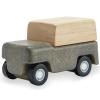PlanToys Grey Wagon Wooden Montessori Pull Along Toy | Early Movement, Balance and Practical Life Exploration | Eco Friendly Wagon for Indoor and Outdoor Play view 1