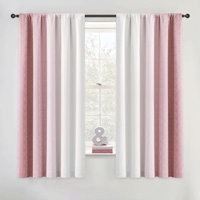 Geomoroccan Ombre 100% Blackout Curtains 63 Inch Length 2 Panels for Bedroom Pink White Gradient Patterned Room Darkening Noise Reducing Rod Pocket Window Treatment Drapes