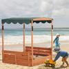 Sandbox with Canopy,Wooden Sandbox with Convertible Cover Kids Outdoor Backyard Bench Play Sand Box view 4