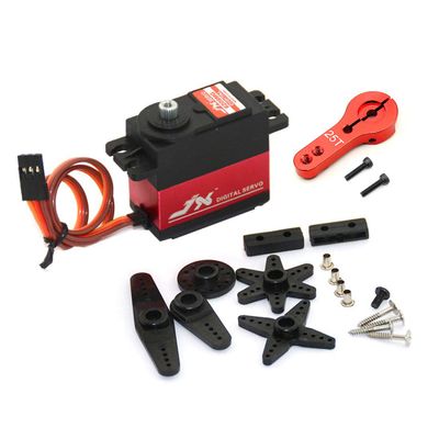JX Servo PDI-6209MG 9KG 120 Servo High Torque Metal Gear Digital Standard with 25T Arm for RC Drone Climbing Car (1Piece,Red Arm)