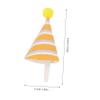 ABOOFAN 50Pcs Novelty Cake Toppers Mini Birthday Paper Hat Decorations Cake Ornaments (Stripe) view 2