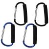 sansheng 4 Pack Large Carabiner 5.5" D Style Click and Carry Bag Carrier Stroller Hooks(Black and Blue) view 1
