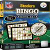 MasterPieces - NFL Bingo, Officially Licensed Pittsburgh Steelers Football Game, Set Includes Spinner, 84 Custom Chips, 6 Bingo Cards, Family & Party Fun for 2-6 Players view 1