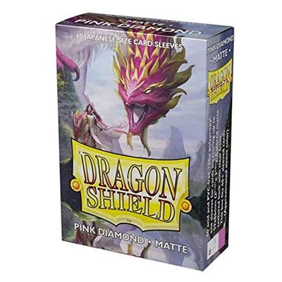 10 Packs Dragon Shield Matte Mini Japanese Diamond Pink 60 ct Card Sleeves Display Case 