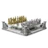 BB Brother Brother Ancient Roman Gladiators 3D Chess Board Game Set, Glass Board, Handmade Gold and Silver Polyresin Chess Pieces for 2 Players view 1