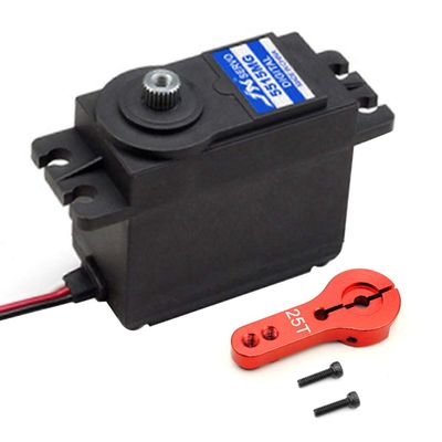 JX Servo 8KG/9KG/13KG/15KG/20KG High Torque Metal Gear Digital Standard Servo 25T Arm for Helicopter Car Robot (15KG,Red Arm)