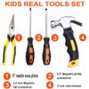 Kids Real Tool Set 25Pcs for Young Builders,Children Size Real Hand Tools Hammer,Kids Educational Tool Belt Waist Junior Boys Teens Beginner Starter Learning DIY Woodworking Construction Repair Set view 3