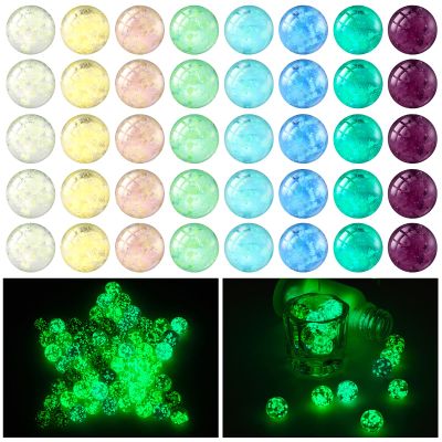 48 Pieces Marbles Glow in The Dark for Kids Mixed Colors Luminous Glass Marbles Runs for Kids Games DIY and Home Decoration(1.4 CM/ 0.55 Inch)