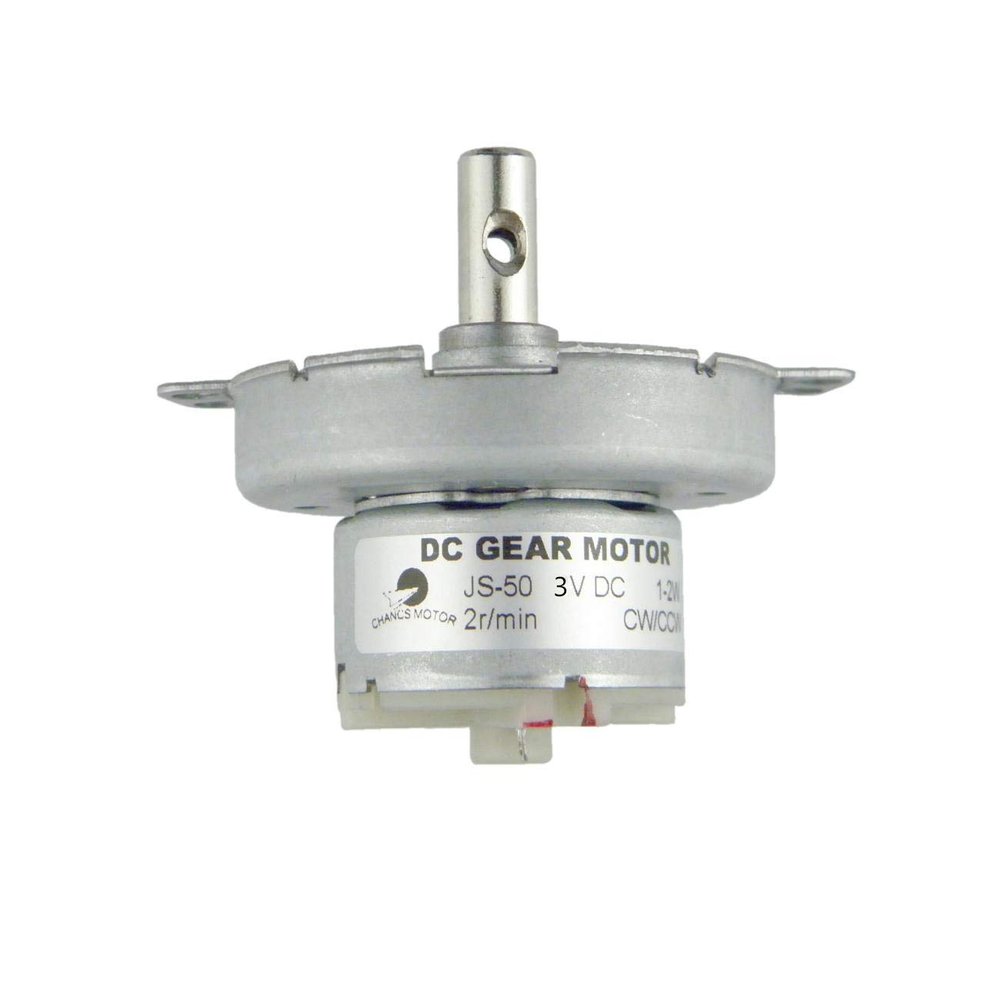 CHANCS Gear Electric Motor JS-50 DC 3V 2RPM Slow Speed Motor POM Plastic Gear Gearbox